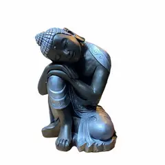 SAT NAM INSPIRES - Buda durmiente negro/plata 48 cm