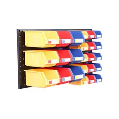 AUTORODEC - Pacl 24 Cajas Organizadoras 90x45x91 cm 1000 Azul Rojo Amarillo y soporte negro