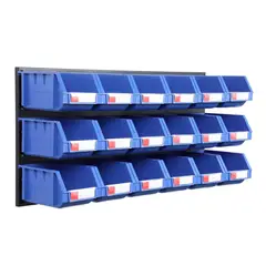 AUTORODEC - Pack 18 Cajas Organizadoras 45x90x98 cm 1000 Azul y soporte negro