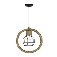 HB LEDS - Lámpara Colgante Estilo Rústico Circular E-27