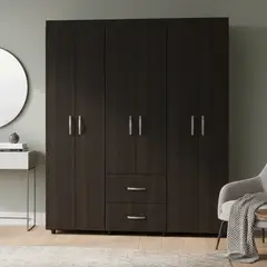 TUHOME - Clóset Bariloche 6 Puerta(s) 2 Cajón(es) 6 Repisa(s) 170.3x180x50.3 cm Café