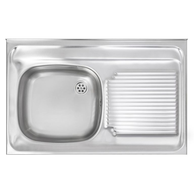 Lavaplatos Sobreponer Derecho 1 Cubeta(s) 80x14x50 cm Acero inoxidable