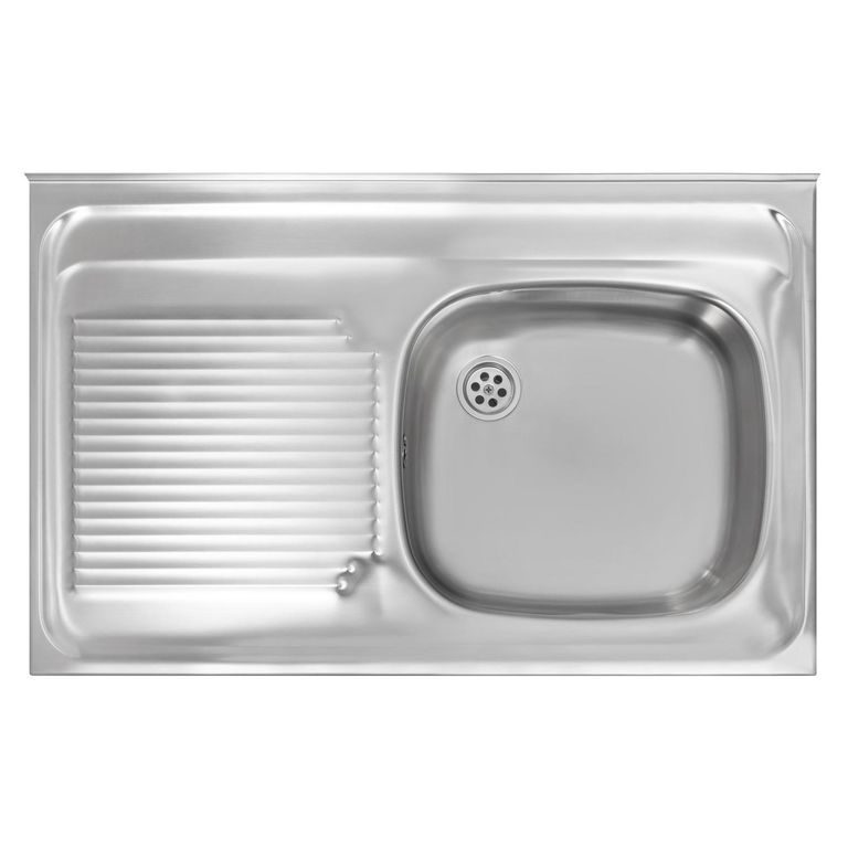 Lavaplatos Sobreponer 1 Cubeta(s) 80x14x50 cm Acero inoxidable