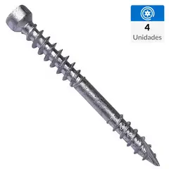 MAMUT - Tornillo Lancero Tirafondo Cabeza Torx Madera 120 mm 8 mm 4 Unidades