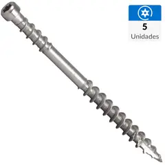 MAMUT - Tornillo Tirafondo Cabeza Torx Madera 120 mm 6 mm 5 Unidades