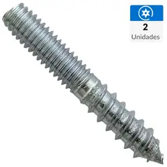 MAMUT - Esparrago rosca madera/metal 3/8x3" zincado brillante 2unid