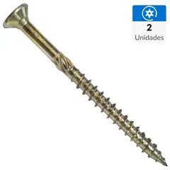 MAMUT - Tornillo Tirafondo Cabeza Torx Madera 100 mm 5 mm 2 Unidades