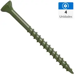MAMUT - Tornillo Tirafondo Cabeza Torx Madera 55 mm 4.8 mm 4 Unidades