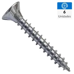 MAMUT - Tornillo Tirafondo Cabeza Plana Madera 1/2 " 4 mm 6 unidad(es)
