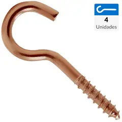 MAMUT - Cancamo abierto rosca madera N5 x 60 cobrizado 4unid