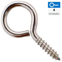 MAMUT - Cancamo cerrado rosca madera N3 x 37 niquelado 4unid