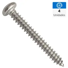 MAMUT - Tornillo Tirafondo Cabeza Phillips Madera 1/4 " 2.1 mm 4 Unidades