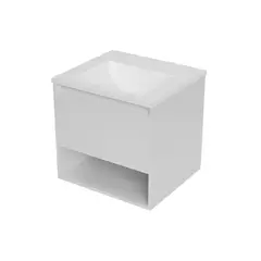 KLIPEN - Mueble con lavamanos de loza c/rebalse 1c 1r 50 cm color blanco