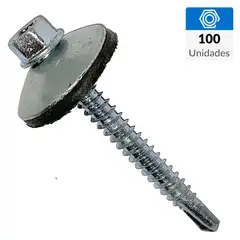 FIXSER - Tornillo Autoperforante Cabeza Hexagonal Metal 21/2 " 5.5 mm 100 Unidades