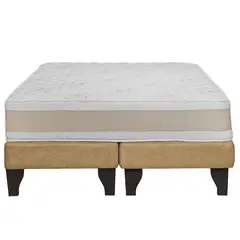JUST HOME COLLECTION - Cama 2 plazas Europea Comfort Gold Café claro