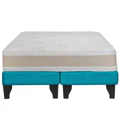 JUST HOME COLLECTION - Cama 2 plazas Europea Comfort Gold Azul
