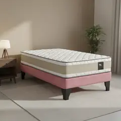 JUST HOME COLLECTION - Cama 1.5 plazas Europea Comfort Gold Rosado