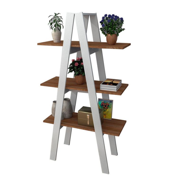 Estante MDF 3 Nivel(es) 64x145x33 cm Blanco
