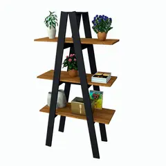BE DESIGN - Estante Urban MDF 3 Nivel(es) 64x145x33 cm Negro