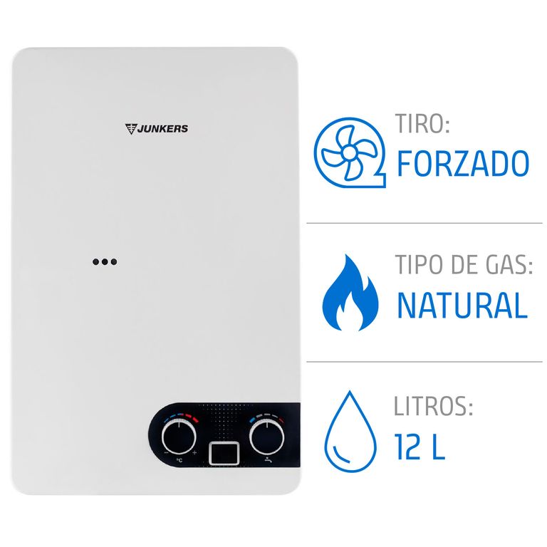 Calefont 12 Litros Gas Natural Tiro Forzado Microturbina