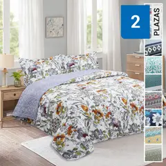 DORAL - Cubrecama Quilt Estampado Diseño Colores Surtidos