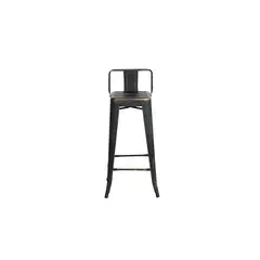 IDETEX - Set 4 Taburetes Vintage Negro 94x30x30 cm