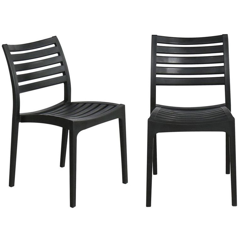 Set 2 Sillas Edus I Negro 84x47x50 cm
