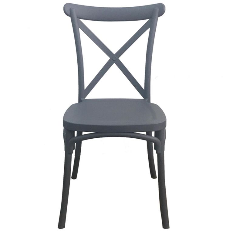 Pack 4 Sillas Stack Gris 88x42.5x49 cm