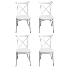 IDETEX - Pack 4 Sillas Stack Blanco 88x42.5x49 cm