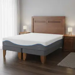 CIC - Cama Europea Alaska 2 Plazas + Muebles