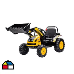 KIDSCOOL - Retro excavadora amarilla a batería 12V
