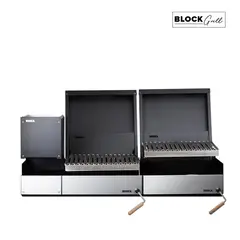 BOSCA - Pack Leñero + 2 Parrillas Block 500 Acero Inoxidable
