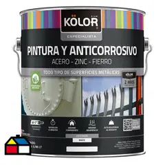 KOLOR - Pintura y anticorrosivo base agua mate negro 1 galón