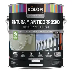 KOLOR - Pintura y Anticorrosivo Base Agua Lata 1 galón(es) Mate Negro