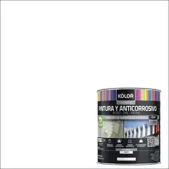 KOLOR - Pintura y anticorrosivo base agua mate blanco 1/4GL