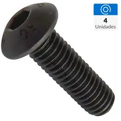 MAMUT - Perno cabeza boton M3 x 8 mm c/tuerca pavonado negro 4u