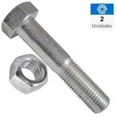 MAMUT - Perno hexagonal métrico 8.8 c/tuerca M8 x 60 mm zincado 2 unid