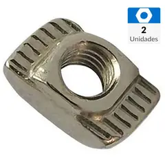 MAMUT - Tuerca Riel Euro 40 de M5 19 mm Niquelada 2 unidades