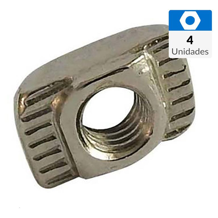 MAMUT - Tuerca riel euro 20 de M4 x 10 mm niquelada 4 unid | Ofertitas