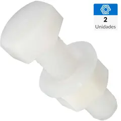 MAMUT - Perno hexagonal de nylon con tuerca y golilla M8 x 50 mm 2 unid