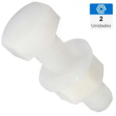 MAMUT - Perno hexagonal de nylon con tuerca y golilla M5 x 30 mm 2 unid