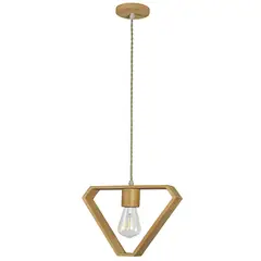 HB LEDS - Lámpara Colgante Madera Decorativa Triangular E-27