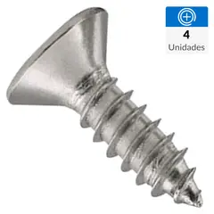 MAMUT - Tornillo Tirafondo Cabeza Plana Madera 3/8 " 2.5 mm 4 Unidades