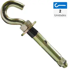MAMUT - Cancamo metrico abierto M12 x 70 mm zincado amarillo 2 unid