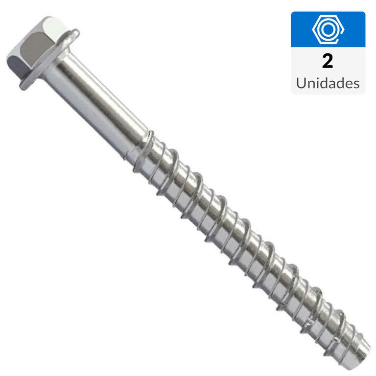 Tornillo Con Tuerca M8 X 100 Mm Para Techos De Chapa - Acero Galvanizado Brillante - Merriway