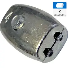 MAMUT - Pack 2 Abrazaderas Oval Zincada Unión Cable Mm