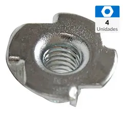 MAMUT - Tuerca anclaje para mueble M5 x 9 mm zincado brillante 4 unid