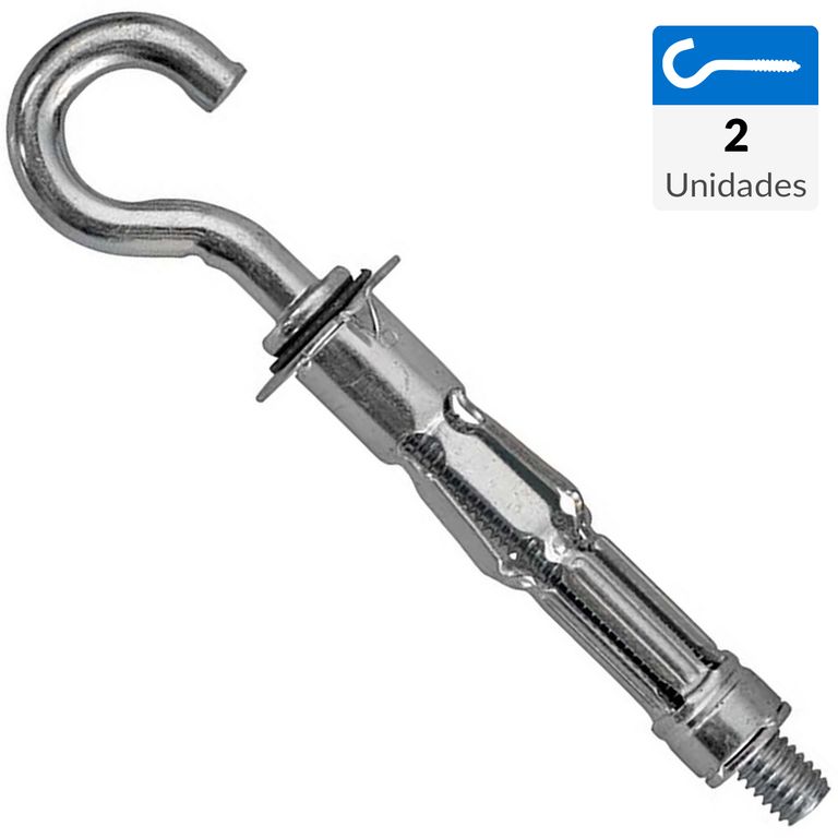 Anclaje pared hueca con gancho tipo "C" M5 x 45 mm zincado 2 unid