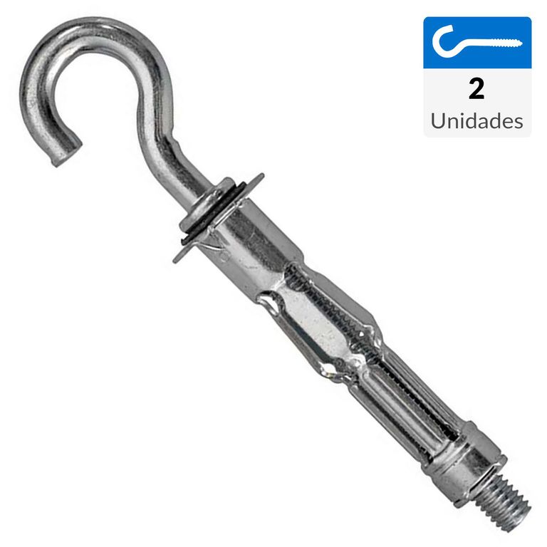 Anclaje pared hueca con gancho tipo "C" M4 x 40 mm zincado 2 unid