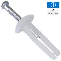MAMUT - Taco golpe nylon 1/4 x 1 1/2 zincado 2 unid